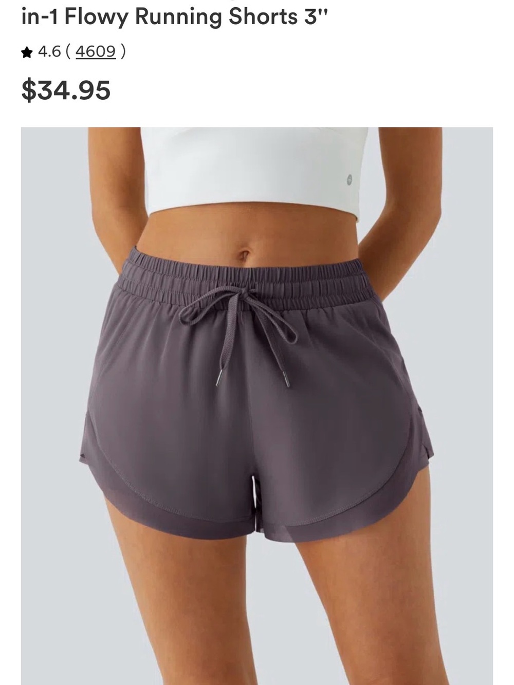 Halara Charcoal grey double lined shorts